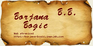 Borjana Bogić vizit kartica